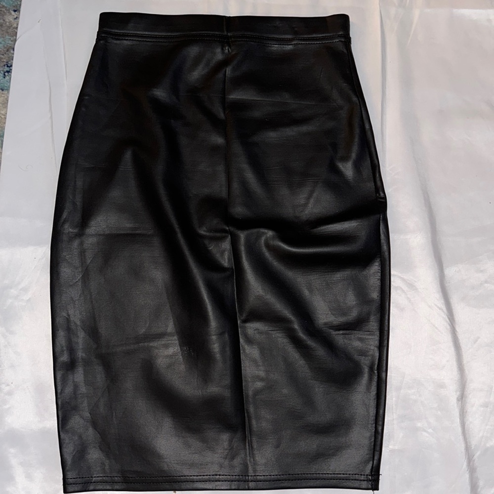 Faux Leather Pencil Skirt